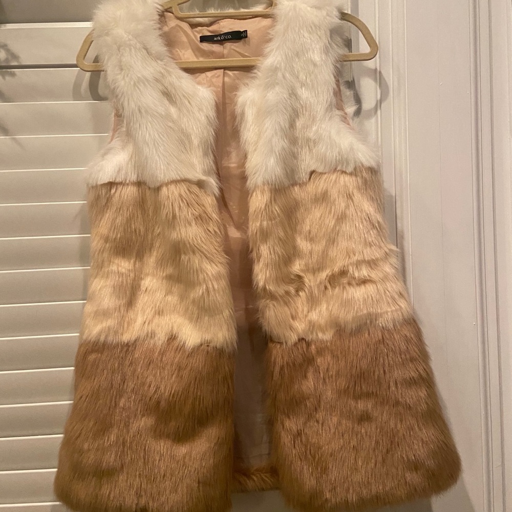 Faux Fur Tri-Color Vest